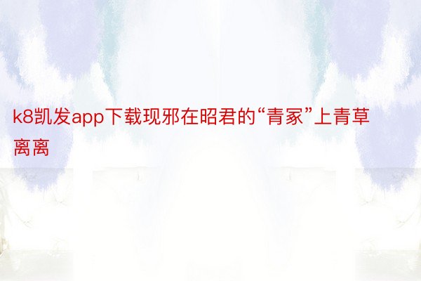k8凯发app下载现邪在昭君的“青冢”上青草离离