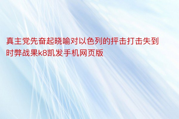 真主党先奋起晓喻对以色列的抨击打击失到时弊战果k8凯发手机网页版